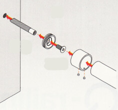 Wandflansch | mit unsichtbarer Befestigung | Ø 42,4 mm | Edelstahl V2A geschliffen