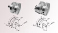 Punkthalter | Ø 50 mm | für Glasstärke 8 - 18 mm | gerader Anschluss | Edelstahl V2A geschliffen