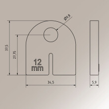 Gummieinlage für Glashalter OR8002 12,00 mm (ESG)