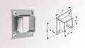 Wandflansch | für quadratische Nutrohre 40 x 40 mm | Edelstahl V2A geschliffen