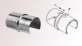 Gerader Verbinder | für rundes Glasleistenrohr | Ø 42,4 x 1,5 mm | Edelstahl V4A | geschliffen