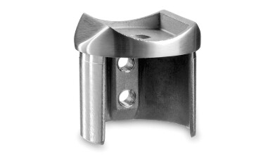 Adapter für rundes Glasleistenrohr Ø 42,4 x 1,5 mm Ø 42,4 mm Edelstahl V2A geschliffen