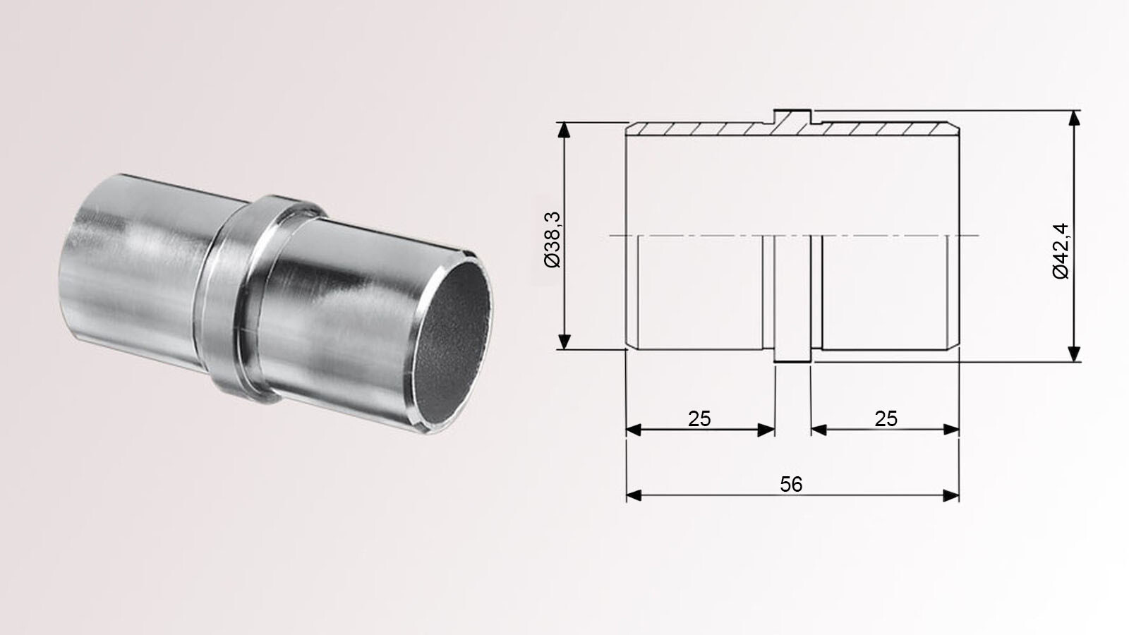 Edelstahl Rohrverbinder Winkel 90° Rohr 25,4 mm