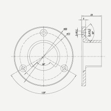 Wandflansch | V4A | für Nutrohr Ø 42,4 x 1,5 mm | geschliffen