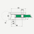 Glashalter | OR5002 | 63 x 45 mm | halbrund | Glas 10,76 -12,76 mm | Edelstahl V2A geschliffen | Rohr Ø 42,4 mm | ohne Gummi | SONDERPREIS