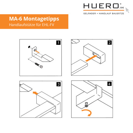 Montagetipps Handlaufstütze EHL-FV