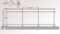 Linien-Glasgeländer | Klarglas (inkl. Sichtschutzfolie) | < 3 m Länge | aufgeschraubt | L-Form