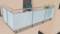 Linien-Glasgeländer | Klarglas (inkl. Sichtschutzfolie) | < 16 m Länge | seitlich | L-Form