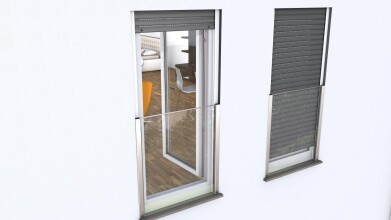 Französischer Balkon | Alu Profile silber eloxiert | Klarglas | VSG 12,76 mm | Höhe 1,1 m | bis 1,1 m Breite