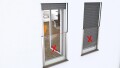 Französischer Balkon | Alu Profile silber eloxiert | für VSG 12,76 mm | Höhe 1,1 m | ohne Glas